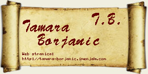 Tamara Borjanić vizit kartica